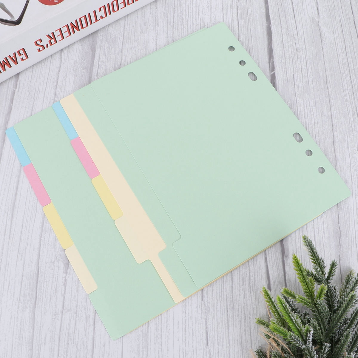Set Book Notes LEORX 2 Sets Index Paper Loose Leaf Book Index Classified Labels Cards ...