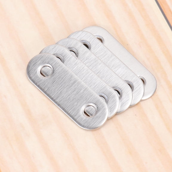 LEORX 20 PCS Stainless Steel Corner Code Braces Steel Straight Plate Flat Metal Bracket Steel Bracket Silver 4.70X1.60X0.20CM