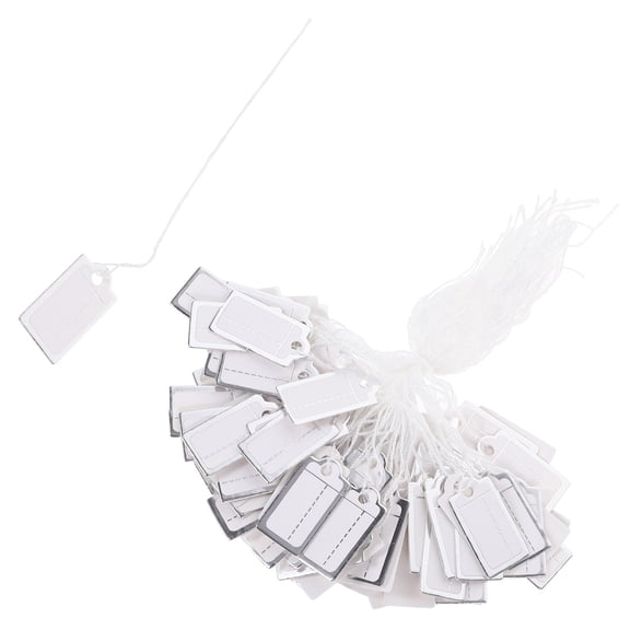 LEORX 200Pcs Small Hanging Tags Paper Cotton Thread for Inventory Management Labeling Business Owners