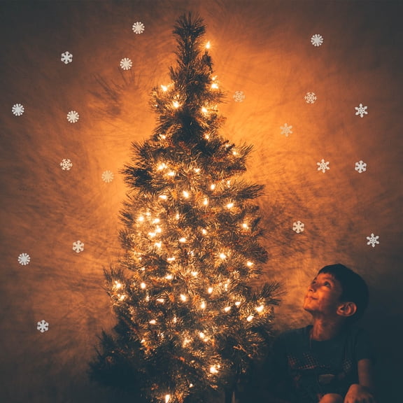 LEORX 200pcs Snowflake Decal Stickers Plastic 3D Stereoscopic Wall Decoration for Bedroom