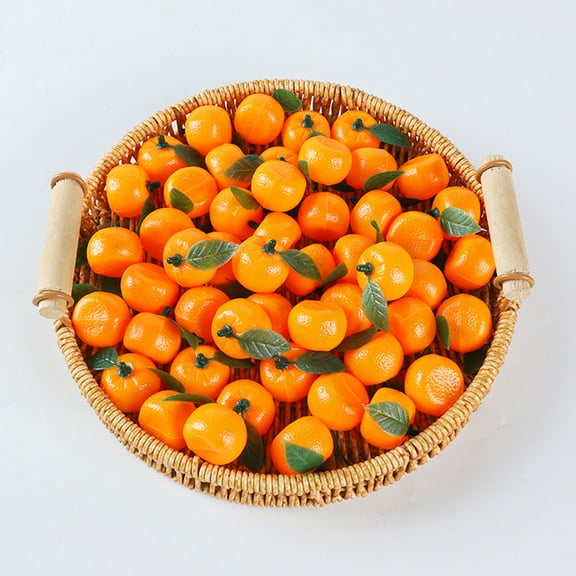 LEORX 20Pcs Artificial Oranges Model Decor Round Realistic Design Photo Props for Parties