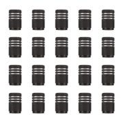 LEORX 20Pcs Auto Tire Valves Caps Black Stainless Steel Covers Easy Install for Car
