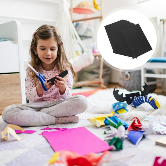 LEORX 20Pcs Black Cardstock for Diy Arts Crafts Scrapbooking Invitations Menus Printing