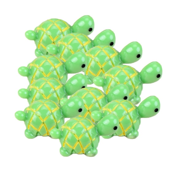 LEORX 20Pcs Green Miniature Turtle Figurine Natural Resin Souvenir for Birthday Gifts