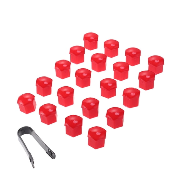 LEORX 20Pcs Red Silicone Wheel Nut Rim Cover for Car Dust Protection