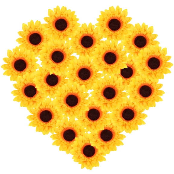 LEORX 20Set Artificial Flower Decoration Artificial Sunflower Heads Cloth Decorative Multi