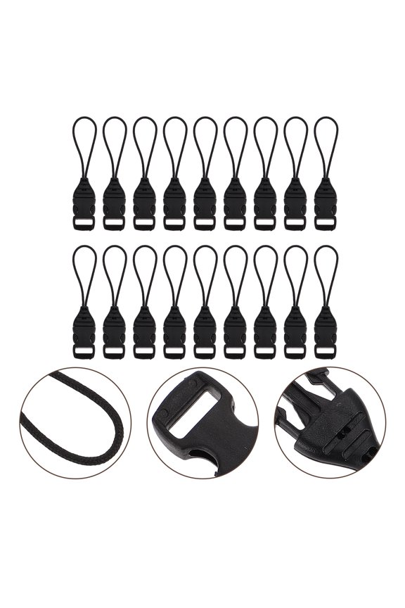 20Set Quick Release Mini Buckles Black ABS Fastening for Outdoor Gear