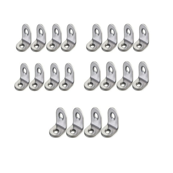 LEORX 20Set Stainless Steel Brackets for 90 Degree Right Angle Furniture Assembly