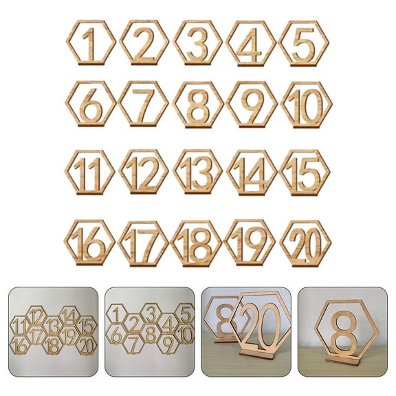 LEORX 20Set Table Markers for Wedding Rustic Wood for Business Owners