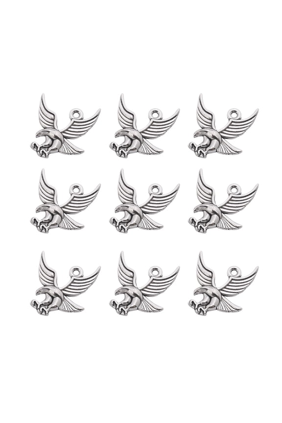 20pcs Eagle Pendant Charms Jewelry Making for Necklace Bracelet Accessories in Silver