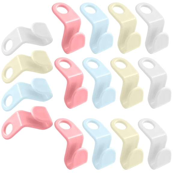 LEORX 20pcs Laundry Hooks PVC Non-slip Clothes Organization for Closet Organization
