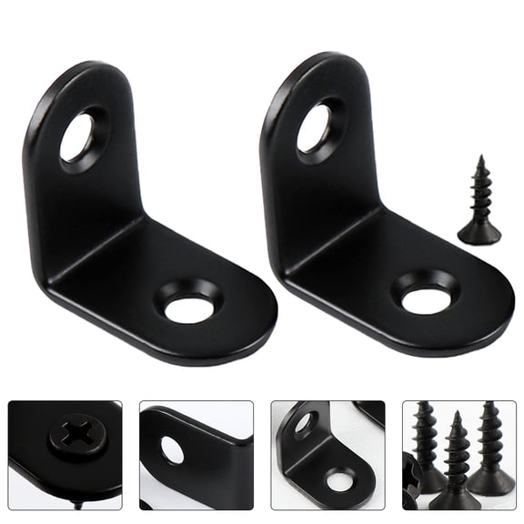 LEORX 20Pcs Metal Corner Brackets for Wood L Shaped Shelf Brackets with Screws for Home Use