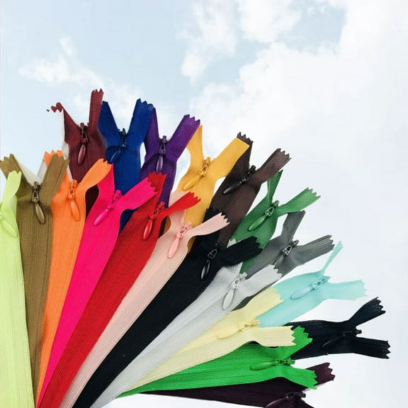 LEORX 23Pcs DIY Zippers Assorted Color for Home Sewers Invisible Zips Sewing Fasteners 60 x 2.6 x 0.3cm