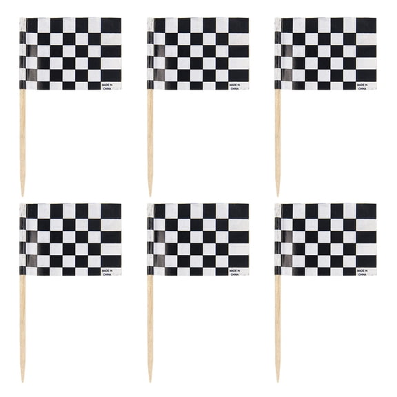 LEORX Leorx Black Wooden Checkered Cake Toppers for Decorating 24Pcs