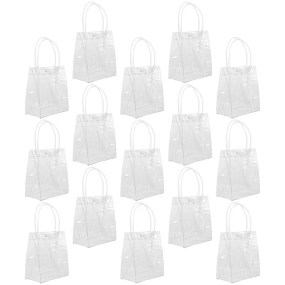 LEORX 24Pcs Clear Goodie Bags Plastic for Party Favors Transparent Design for Events