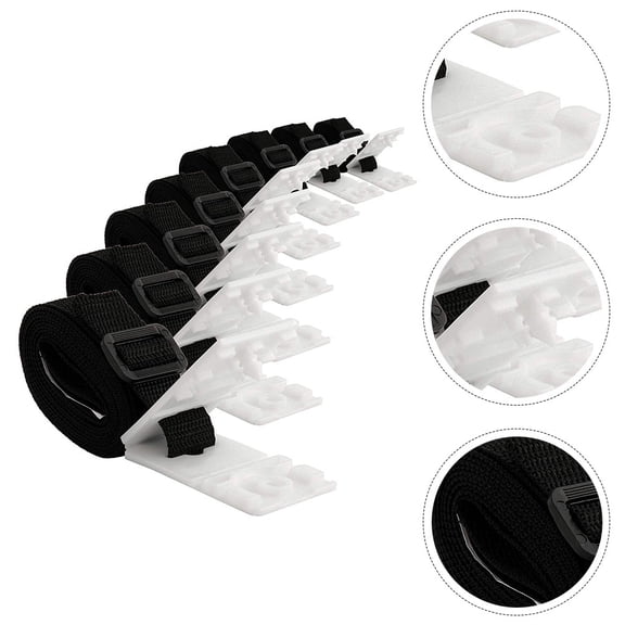 LEORX 24Pcs Solar Pool Cover Holder Black Polyester Pool Cover Roller Attachment -Glide Buckle Webbing Strap
