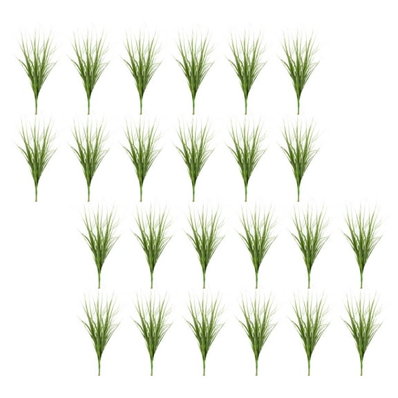 LEORX 24Pcs Lifelike Artificial Grass Model Greenery Stems for Home Office Decor