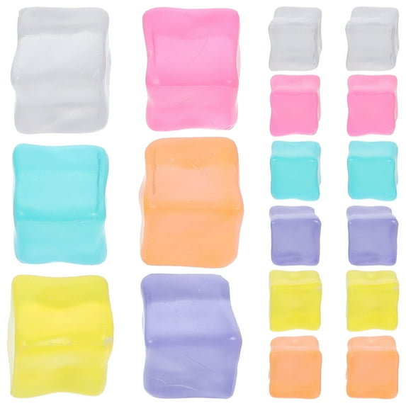 LEORX 25Pcs Reusable Ice Cubes Assorted Color Acrylic Preserve Drink Flavor for Lovers