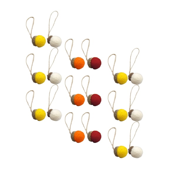 LEORX Xmas Ornament Felt Pine Cone Pendant Assorted Color Wool Felt 25Set