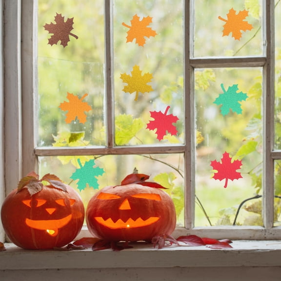 LEORX 25pcs Paper Leaf Cutouts Decorations Vibrant Colors for Autumn Harvest Party Decorations