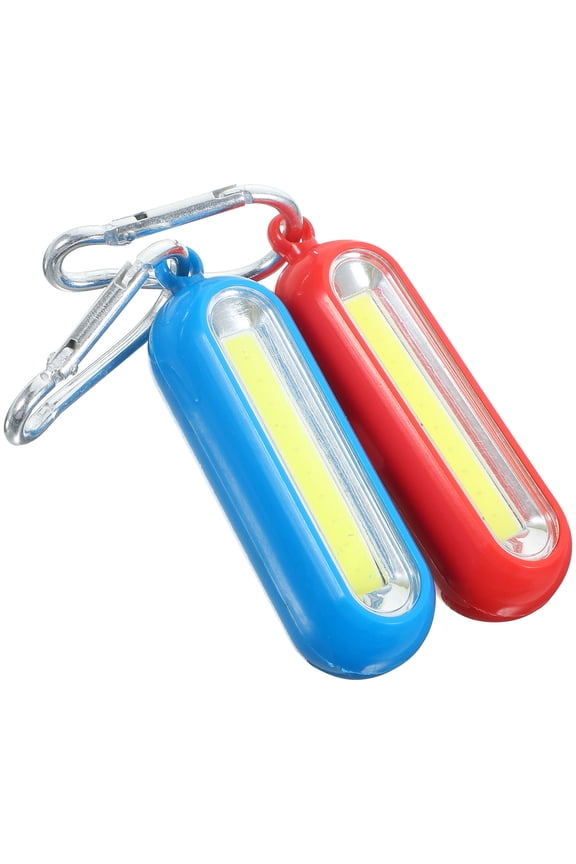 2PCS Key Chain Flashlight Camping Lantern Carabiner Metal Compact Illuminating Lamp for Outdoor Use Red