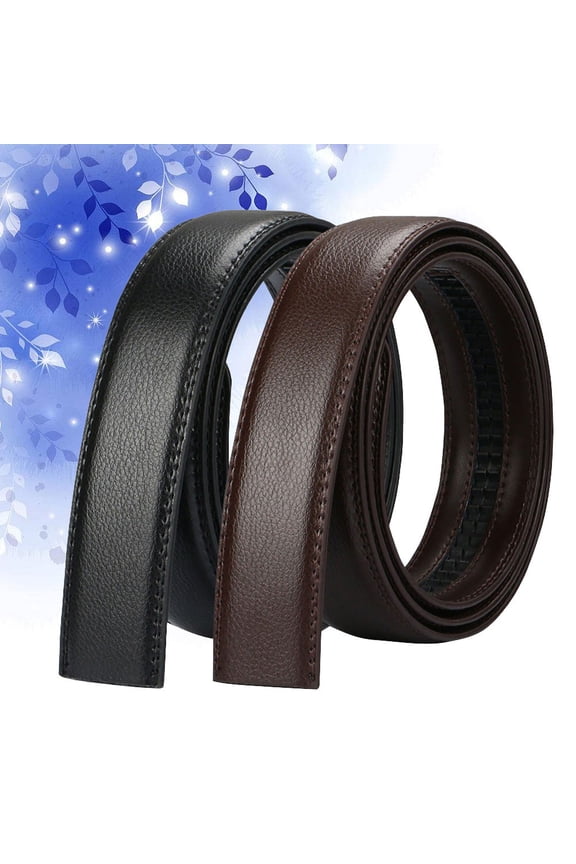 2PCS Men's Belts Metal Brown Elegant Classic Look Everyday Wear for Men