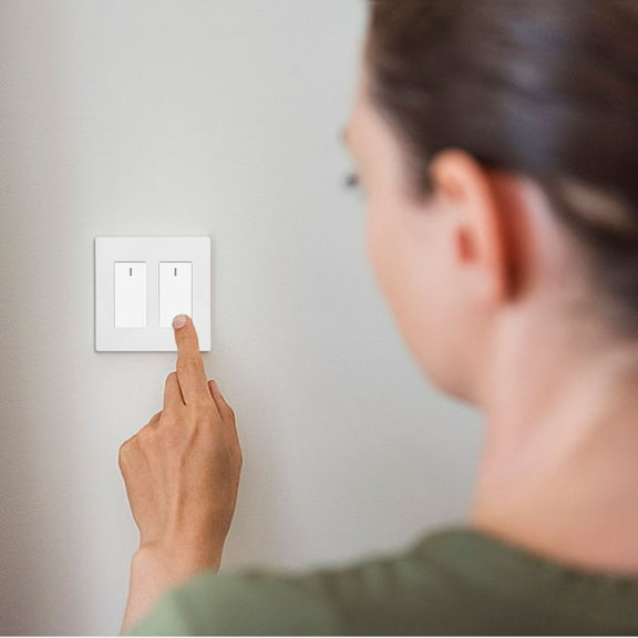 LEORX 2PCS Screwless Gang Plate Plastic White Durability for Commercial Spaces