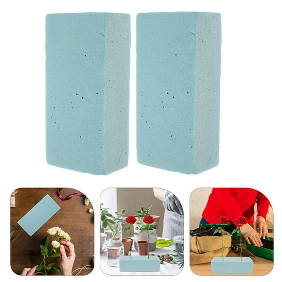 LEORX 2PCS Wet Foam Bricks for Decorative Projects with Light Green Foams for Office Users