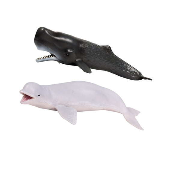 LEORX 2PCS Whale Figurine Plastic Home Decoration Realistic Style for Home Ornament