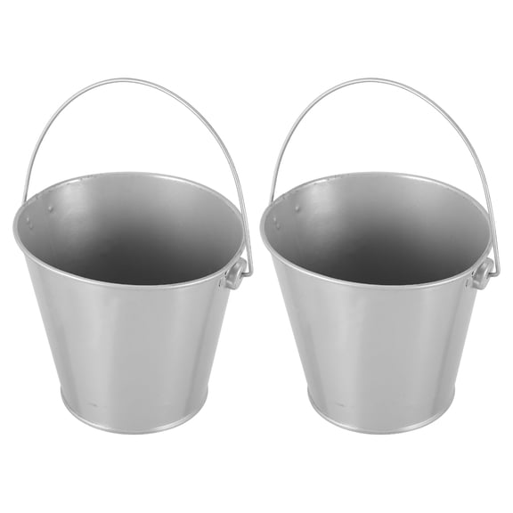 LEORX 2Pack Food Containers Stainless Steel Carrying Fried Chicken Grey for Restaurants Parties