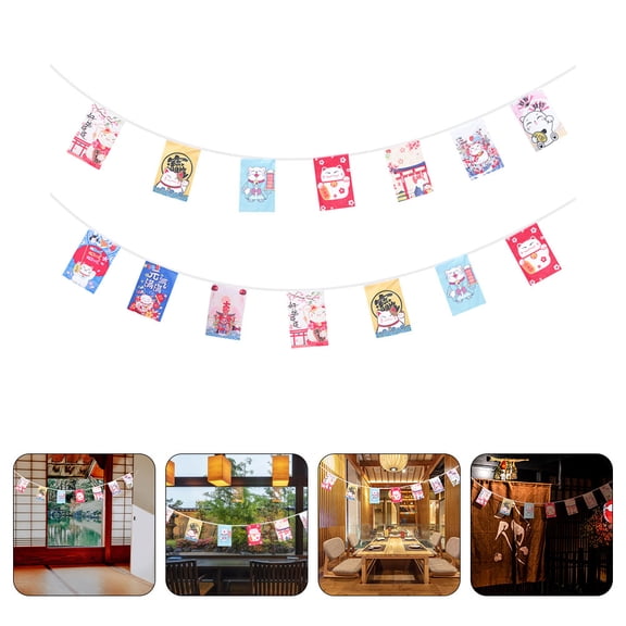 LEORX Cat Face Bunting Banner Assorted Color 2Set