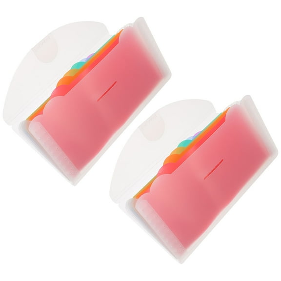 LEORX 2Pcs Currency Holder for Bills Plastic Expanding File Folder Multi Layer Document Organizer