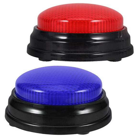 LEORX 2Pack Round Plastic Buttons for Game Show with Lights and Sound Answer Buzzers for All Ages