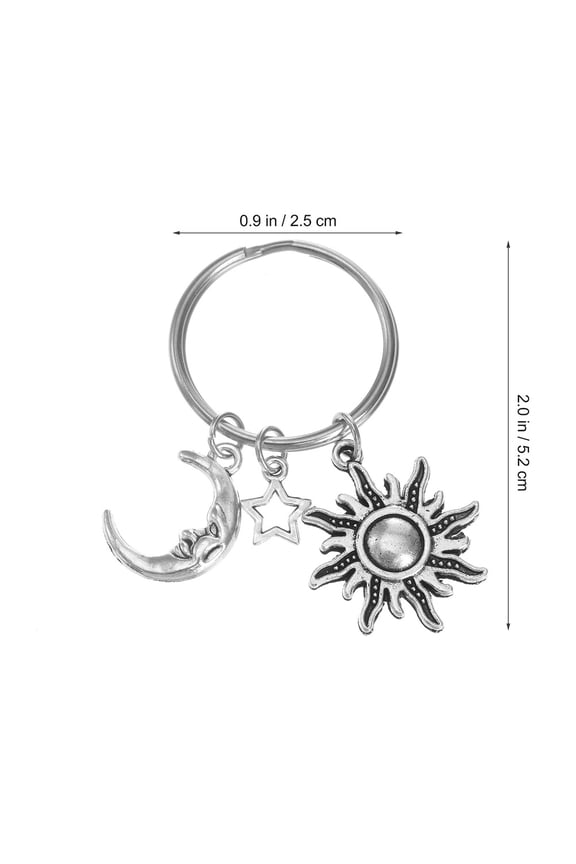 2Pack Shiny Star Keychain Stainless Steel Silver Key Holder for Hanging on Backpacks Handbags