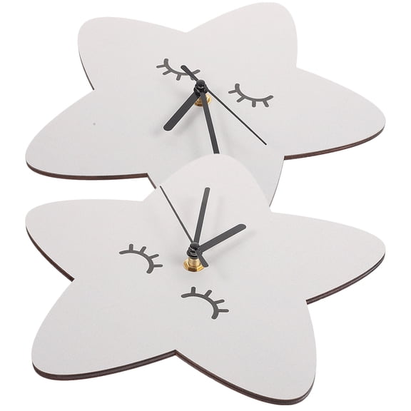 LEORX 2Pcs Accurate Time Wall Clock Light Grey Plastic Silent Clock for Kitchen