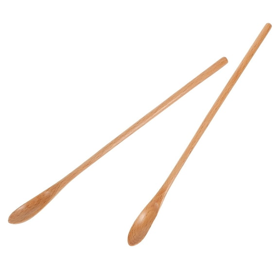 LEORX Asian Soup Spoon 2Pcs Timber Light Brown Kitchen Utensil Home Use