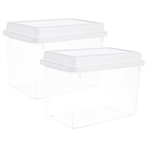 LEORX 2Pcs Bakery Storage Containers Clear Plastic for Kitchen Use