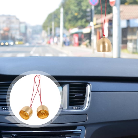 LEORX 2Pcs Bell Decorations Hanging Copper Bells for Wall and Hotel Decor