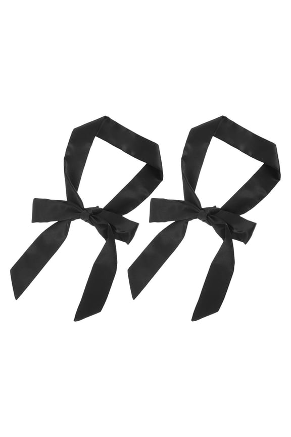 2Pcs Black Ribbon Belt Women Adjustable Length Bow Tie For Formal Events And Evening Parties