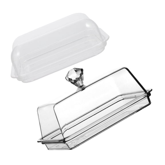 LEORX 2Pcs Butter Box Transparent Acrylic Airtight Kitchen Utensils for Home Kitchen Use