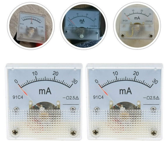 LEORX 2Pcs White 0 to 30Ma Dc Ammeter Current Panel Meter with 2.5 Accuracy for Home