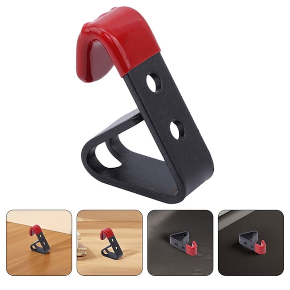 LEORX 2Pcs Car Wheel Rim Display Hooks for Wall Mounted Tile Holders in Red Plastic