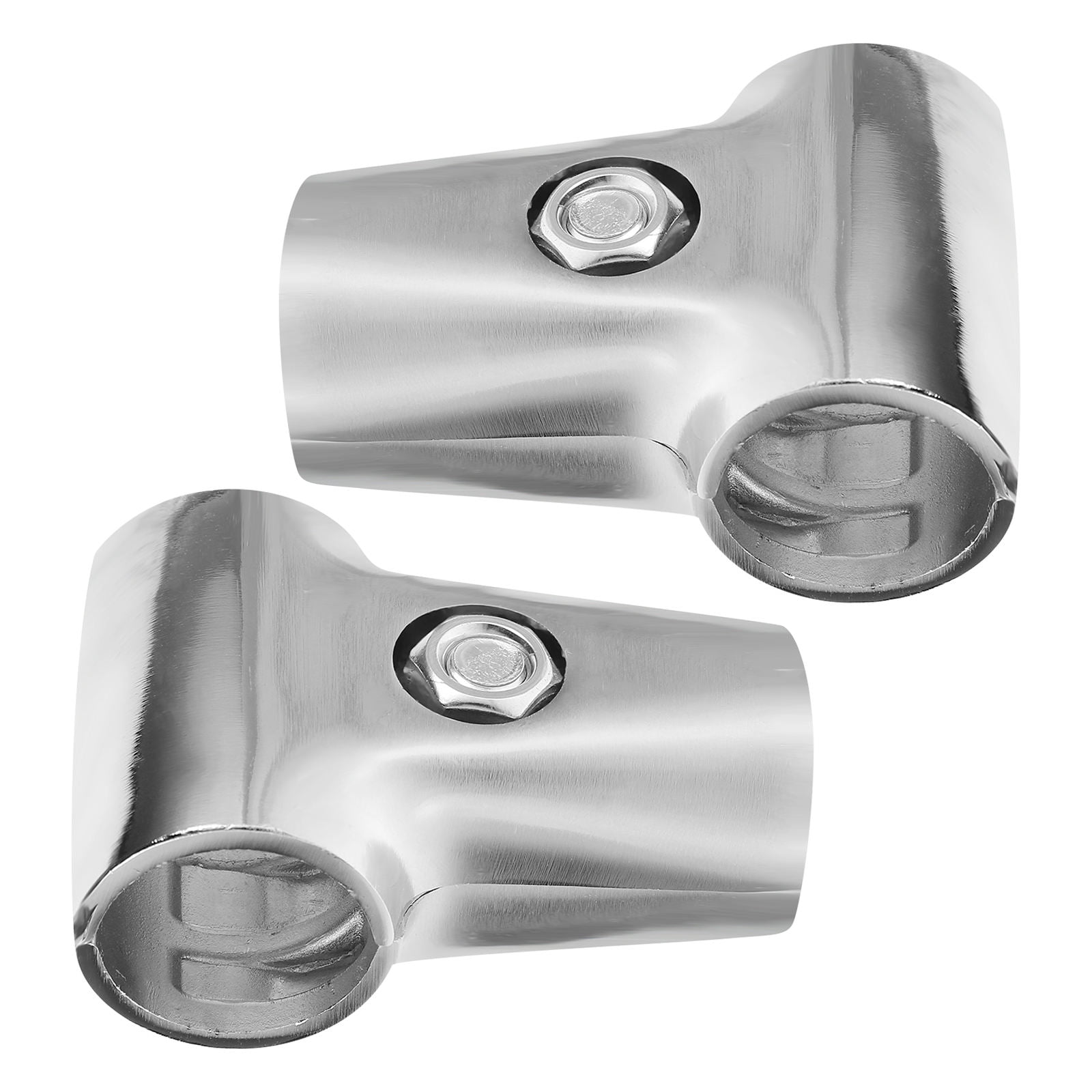 LEORX Pipe Connection Closet Rod Connectors Silver Stainless Steel 2Pcs ...
