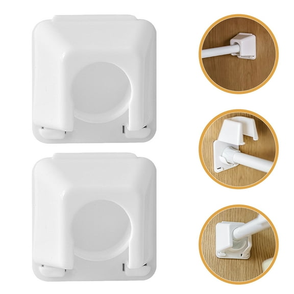 LEORX Curtain Rod Bracket White 2Pcs 1.61X1.57X1.06in