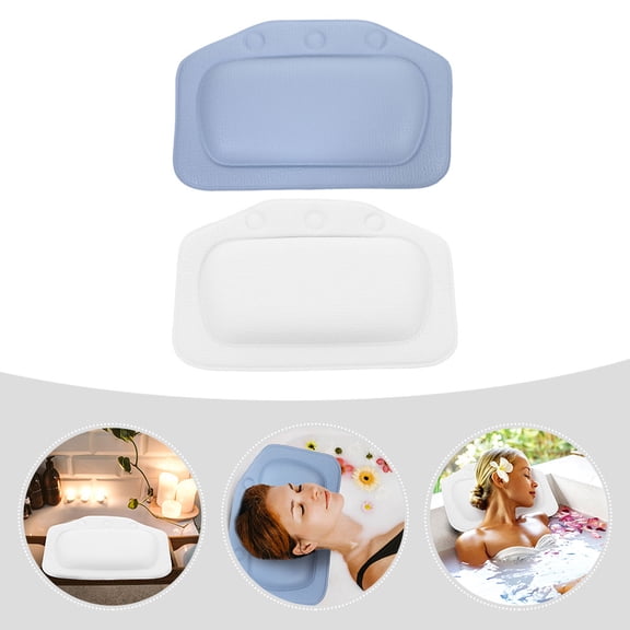 LEORX 2Pcs Comfortable Bath Pillow PVC Neck Support for Adults Hotel Use