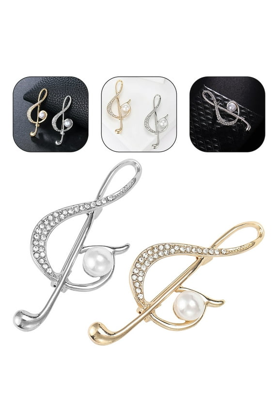 2Pcs Elegant Lapel Brooch Pin Silver Zinc Alloy Accessory for Women Fashion Events