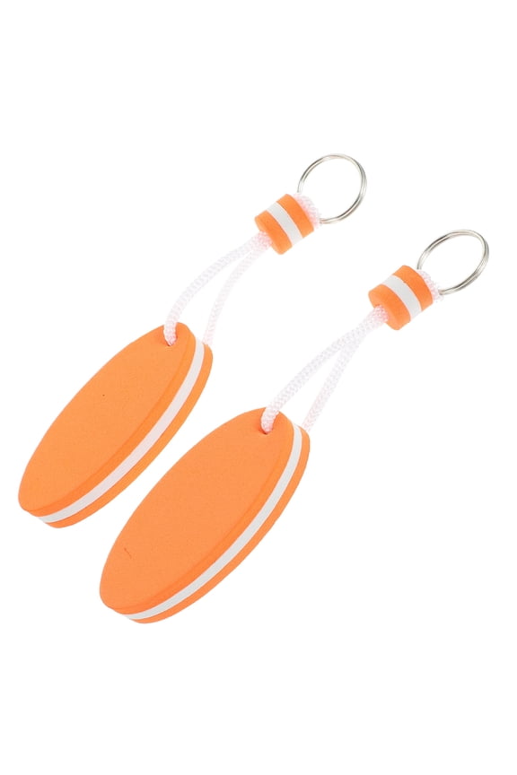 2Pcs Floating Key Fob EVA Orange Keyring Floats Portable for Marine Outdoor Activities