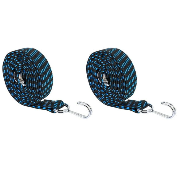 LEORX 2Pcs Galvanized Hook Elastic Tying Straps for Truck Cargo and Motorcycle Strapping 78.60X1.18X0.12in