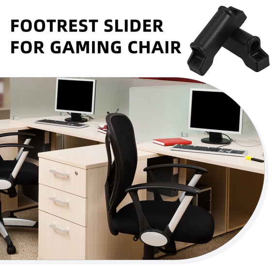 LEORX 2Pcs Heavy Duty Black Plastic Footrest Sliders for Reclining Office and Gaming Chairs
