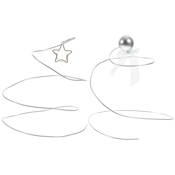 LEORX 2Pcs Glitter Cake Toppers Silver Iron Wire Decoration for Wedding Cake